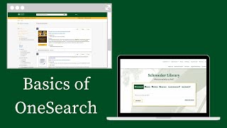 The Basics of OneSearch