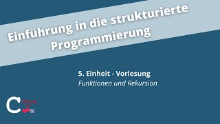 5. Einheit – Einführung in die strukturierte Programmierung