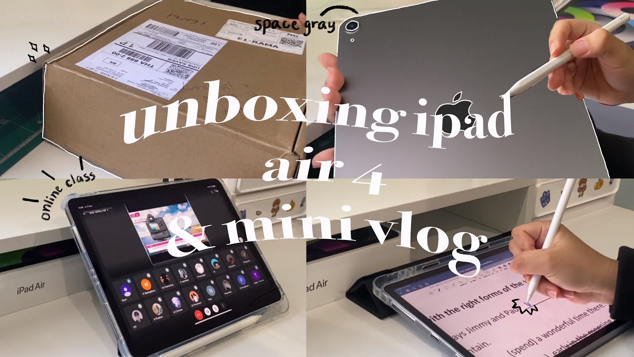 iPad Air 4 unboxing + mini vlog | แกะกล่องไอแพด , เรียนออนไลน์ , เรียนพิเศษ 📓🖊 | Amiblogx
