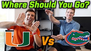 UNIVERSITY OF MIAMI VS UNIVERSITY OF FLORIDA: WHERE SHOULD YOU GO?!