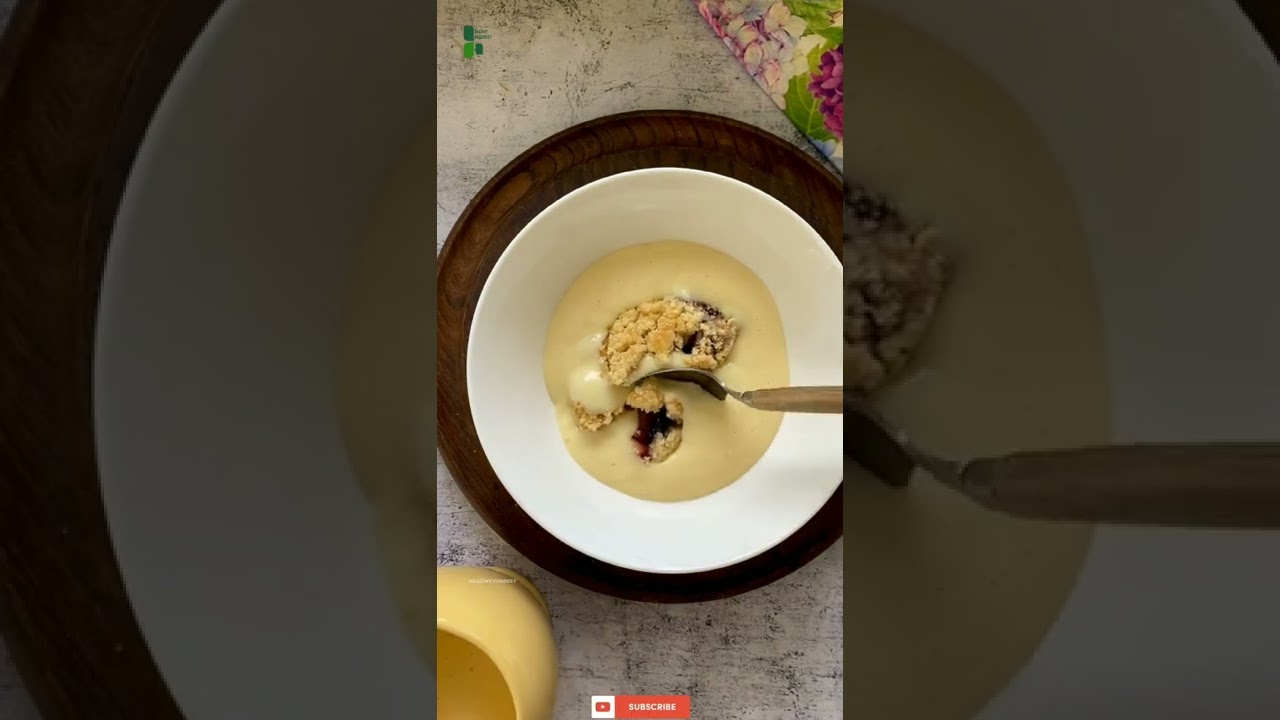 Traditional Blackberry & Apple Crumble & Custard 🤤😍 | Healthy Foodkey