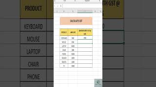 Calculate GST Easily in Excel! 💸📊 #excel #exceltutorial #exceltips #excelyourself #exceltricks