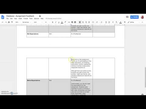 Creating an Assignment Feedback Database