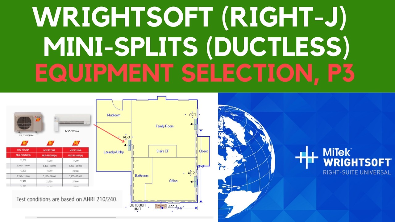 Wrightsoft Training Wrightsoft (Part 3): MiniSplit - Equipment Selection - YouTube