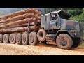 Extreme Dangerous Idiots Fastest Biggest Logging Wood Truck &amp; Heavy Equipment Truck Fails Driving