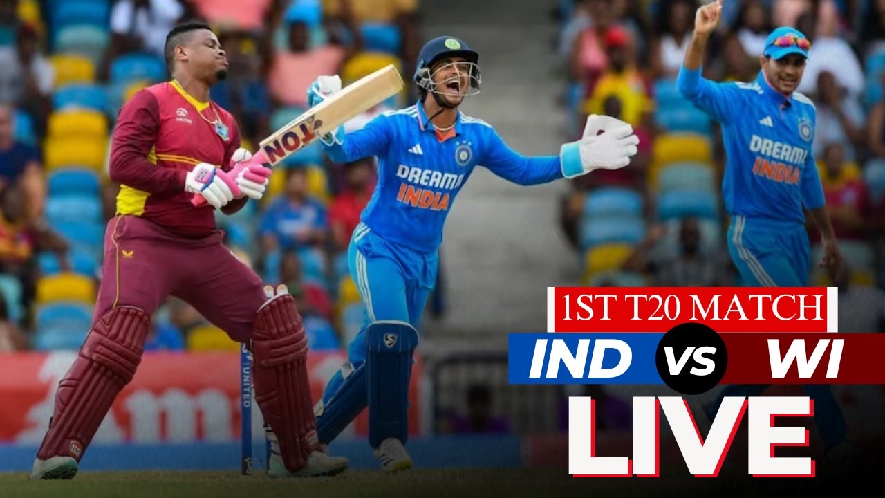 🔴LIVE India vs West Indies Live Score, 1st T20 IND VS WI 1st T20 Live Score IND VS WI 2023