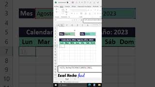 Crea un CALENDARIO Fácilmente con una Fórmula de Excel #Shorts