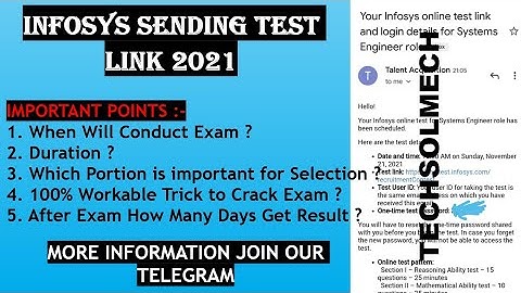⏩ Infosys Sending Test link 2021 || Exam Date || 100% Method to crack Exam 🔥|| Full Details 👈