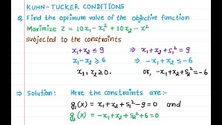Famous Kuhn Tucker Condition Solution of Non-Linear Programming Problem Net Worth