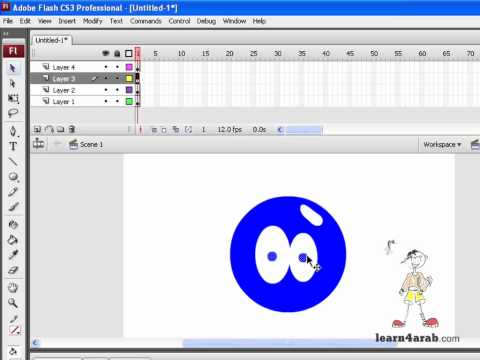 05 تصميم شخصية كرتونية وتحريكها بلفلاش