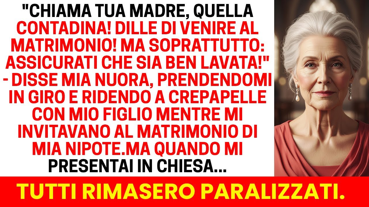 "Chiama la tua contadina!", rise mia nuora invitandomi alle nozze, quando arrivai.