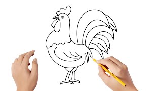 Cómo dibujar un gallo | Dibujos sencillos