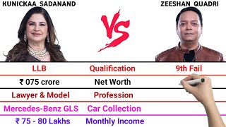 Kunickaa Sadanand vs Zeeshan Quadri Full Comparison Video | Net Worth | Monthly Income | Total Cars