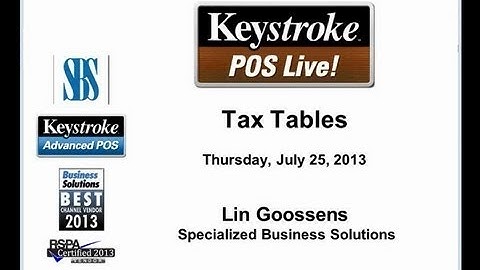 Keystroke Live! 07/25/13 - Tax Tables