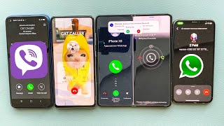 Viber + WhatsApp + Incimng Call to Z Fold 3 at The Same Time + iPhone Xs + Blackview + A53