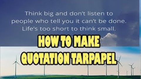 How to make Tarpapel Quotation using Microsoft Publisher 2016