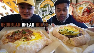 We ate Georgian Bread Kachapuri for the first time!!