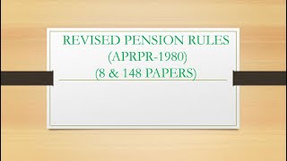 APRPR 1980 PENSION RULES, for paper codes 8 & 10