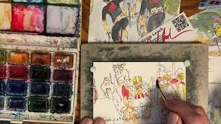 2026 Tour de France Stage 9 Watercolor and Race Tutorial - Created Live