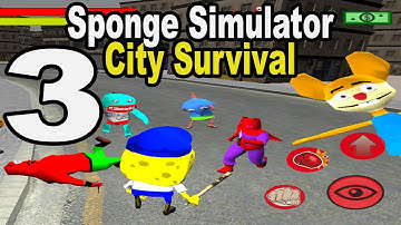 Sponge Simulator. City Survival Level 3 | Sponge Simulator Android Gameplay Part 3