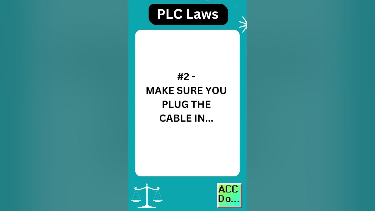 PLC Laws 2 PLUG THE CABLE IN YouTube