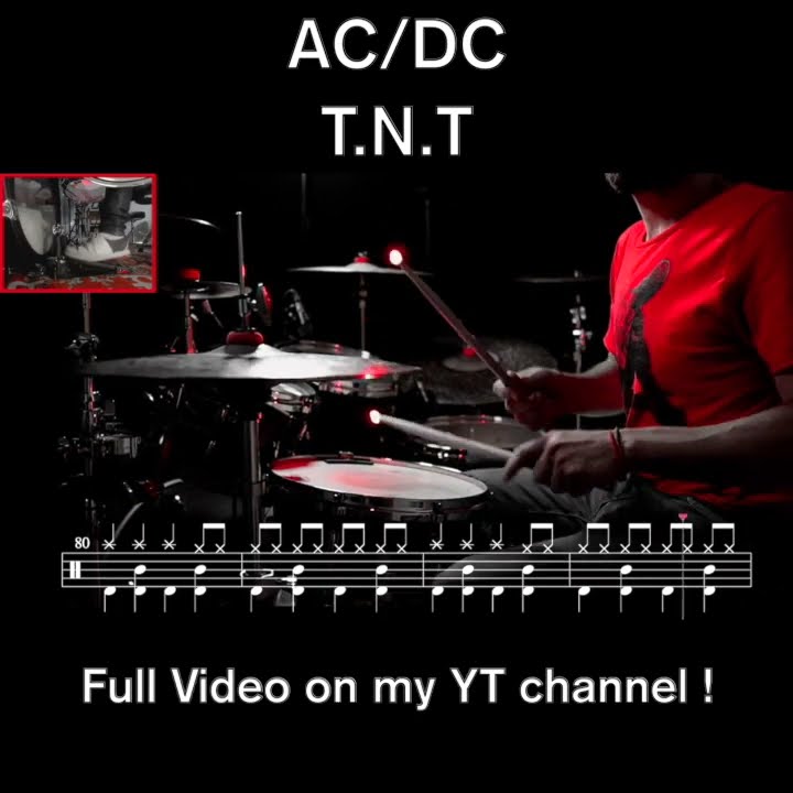 AC/DC - T.N.T. - Drum Cover (with scrolling Drum sheet) #drumcover # ...