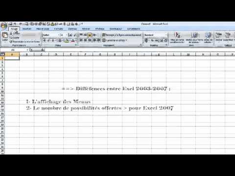 1 Decouverte Excel 2003 2007 Menus   Vidéo Dailymotion