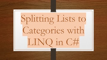 Splitting Lists to Categories with LINQ in C#