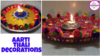 DIY Aarti/pooja Thali Decoration Idea./माता की चुनरी की मदद से आरती की थाली/ग्लीटर शीट से आरती थाली