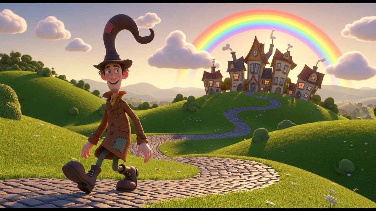 Жил-был скрюченный человечек | Весёлый мультяшный стишок | Британские детские стишки для детей