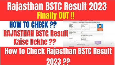 RAJASTHAN BSTC RESULT 2023 Kaise dekhe || How to download BSTC Result 2023 #rajasthanbstc