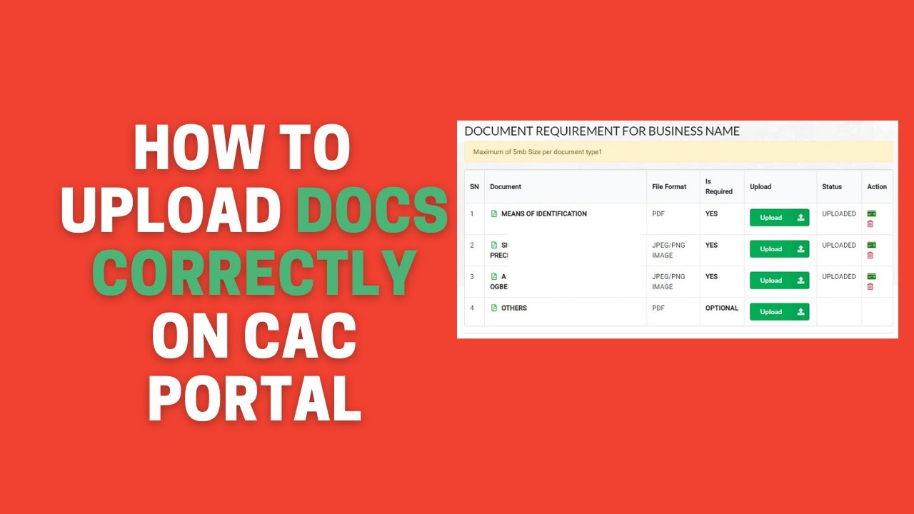 CAC - Document Upload - How To Upload Your Docs Correctly