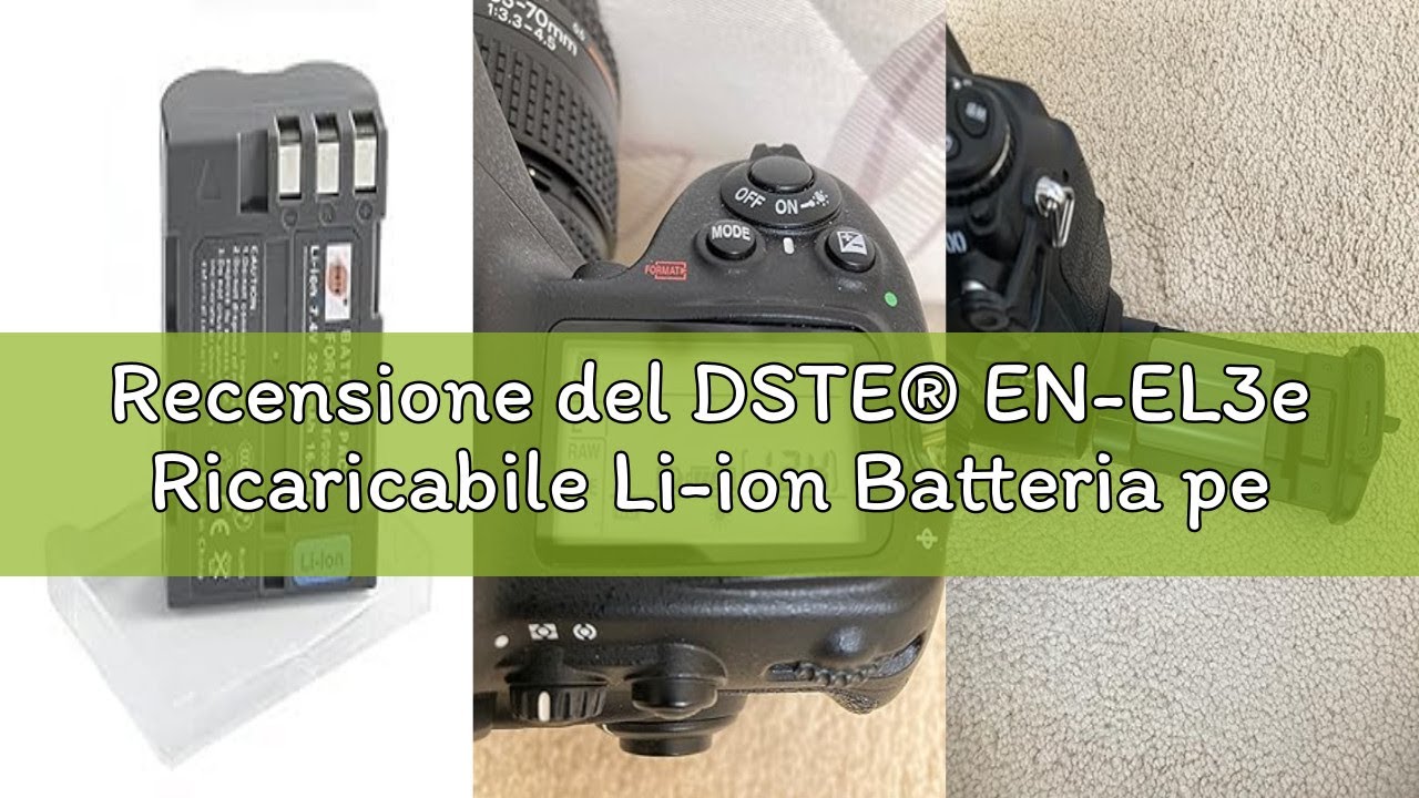 Pacco Batteria EN-EL3e E Caricabatterie Per Nikon: Tutto Quello Che Ti Serve Per Non Rimanere Mai Senza Scatto!