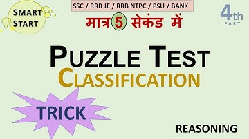 CLASSIFICATION | PUZZLE TEST | REASONING | TRICKS | IN HINDI | BANK | SSC | RRB