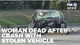 Woman dead after crash with stolen vehicle involving juveniles