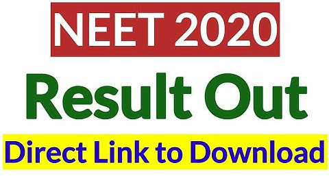 NEET 2020 result Out|Direct Link to download