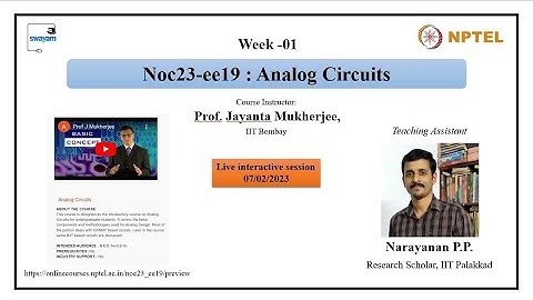 Week-1: Noc23-ee19 : Analog Circuits