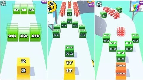 Jelly Run 2048 ULTIMATE Gameplay | 3 Shape Play Showdown! | 2M vs 256f vs 8192n Race