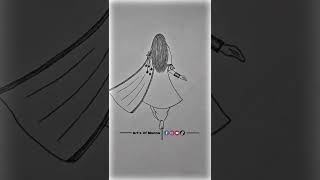 How To Draw A Backside Walking Girl | Girl Wearing Salwar Kameez Drawing Tutorial #Pencilsketch