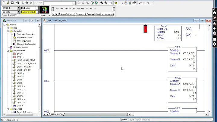 COMPUTE MATH by Ladder Programming in PLC RSlogix 500