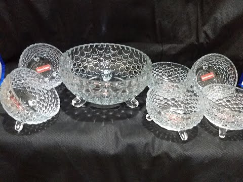 Glass bowl set |Fish cut design | 7 Pc Pudding Set | Video