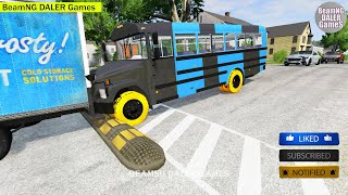 Cars vs Massive Magic Color Speed Bumps - BeamNG.Drive - Beamng DALER Games #