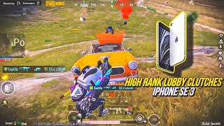 High Rank Lobby Clutches 🔥IPhone SE 3 Smooth + 60FPS PUBG/BGMI Test in 2024⚡️