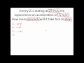 Kinematic Motion Problem Quiz