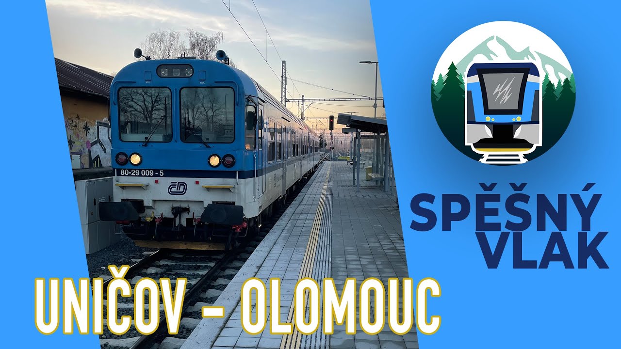 Spěšným vlakem z Uničova do Olomouce | Sp 1438 Uničov - Olomouc hl. n.