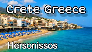 Crete Greece Hersonissos - a Beach Promenade Walking tour 2025 4K