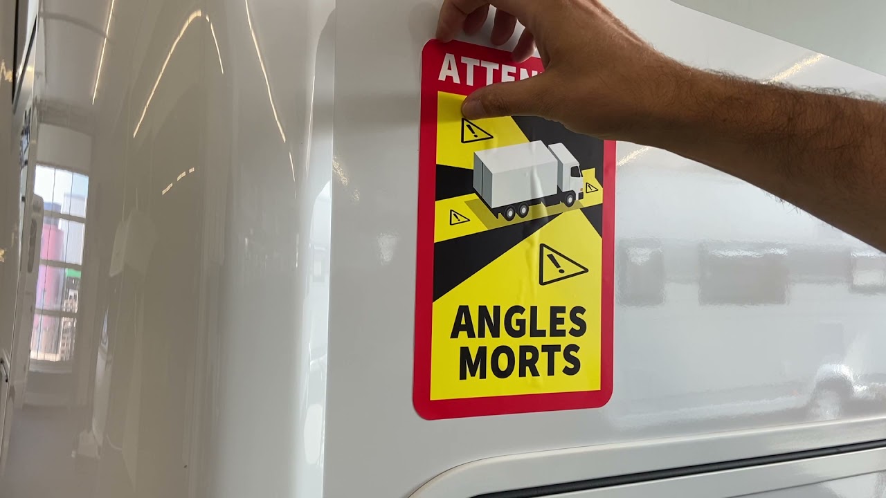 Dode hoek stikker Frankrijk camper: afneembaar en herbruikbaar