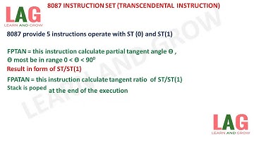 8087 Instruction Set (Transcendental  Instruction) (हिन्दी )
