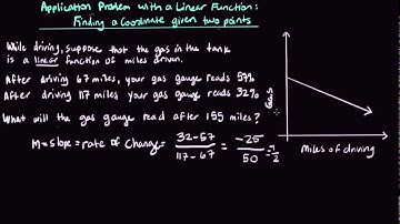Application Problem with a Linear Function: Finding a coordinate given two points