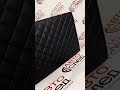 Органайзер в багажник из экокожи автомобильный 50x30x30 Ромбом Черный с синей нитью